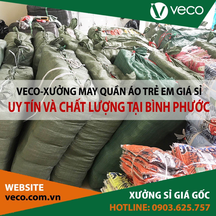 VECO-Xưởng may quần áo trẻ em giá sỉ tại Bình Phước
